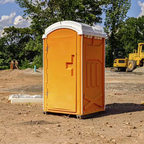 how often are the portable restrooms cleaned and serviced during a rental period in Olive MI